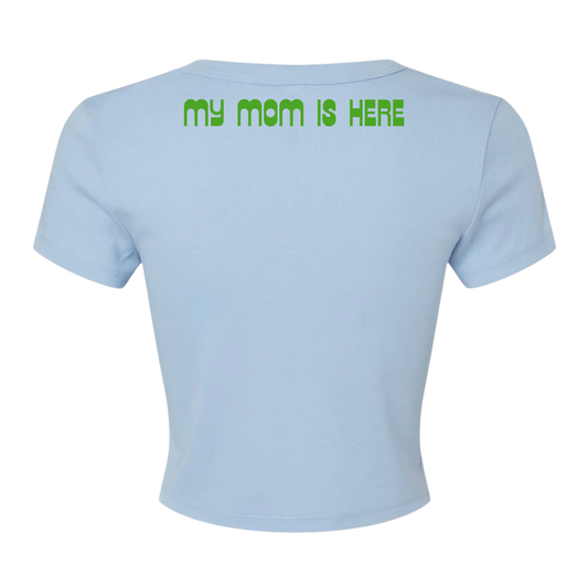 Cropped “Baby Steps” Baby Blue Tee