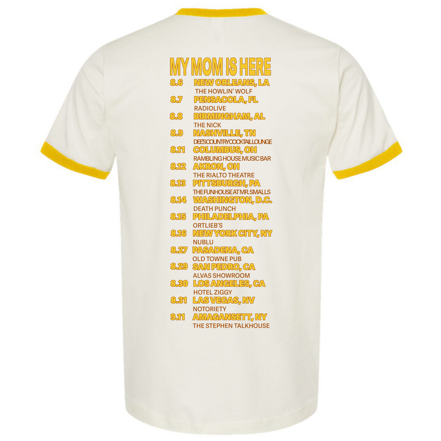 Unisex MMIH Yellow Ringer Tee
